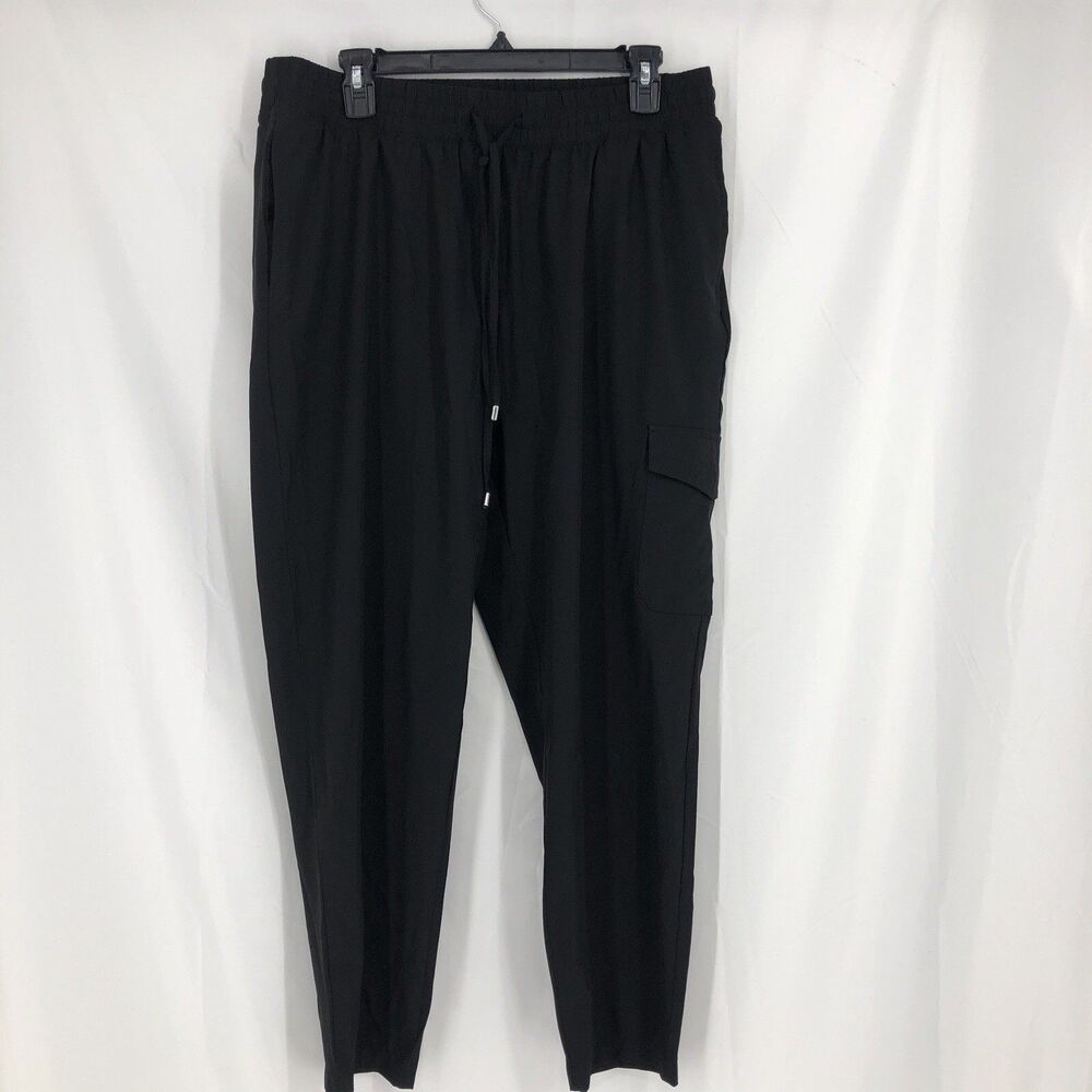 Calvin Klein Performance Women Black Cargo Pants XL Drawstring